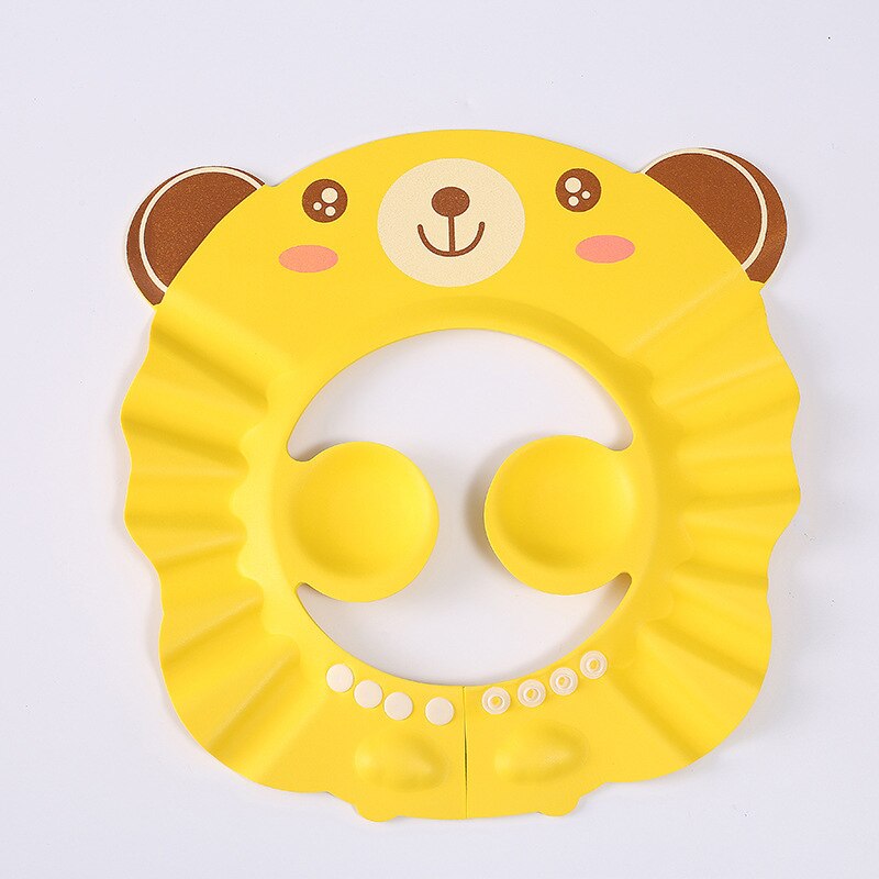 Cute Cartoon Baby Shower Cap Newborn Adjustable Hair Wash Hat Infant Ear Protection Safe Kids Shampoo Shield Bath Head Cover 1pc