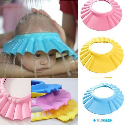 newest Brand New Baby Children Kids Safe Shampoo Bath Bathing Shower Cap Hat Wash Hair Shield adjustable elastic Shampoo Cap