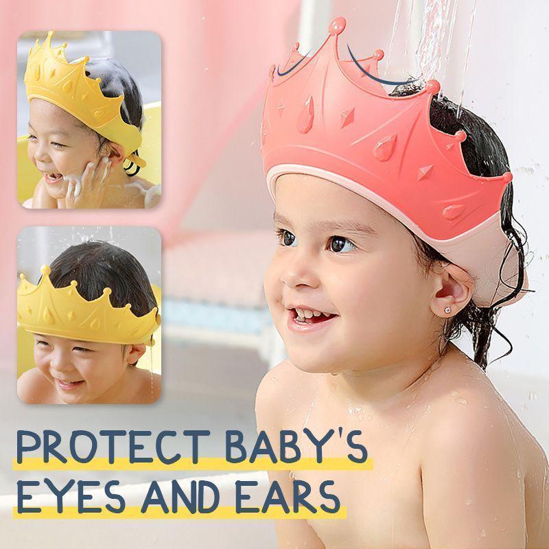 Safe Baby Shower Cap Adjustable Shampoo Bath Hat Protective Visor Wash Hair Shield Cap Crown Protect Eye Ear Infant Kid Children