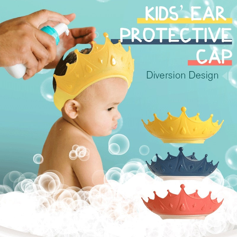 Safe Baby Shower Cap Adjustable Shampoo Bath Hat Protective Visor Wash Hair Shield Cap Crown Protect Eye Ear Infant Kid Children