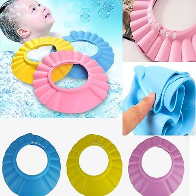 newest Brand New Baby Children Kids Safe Shampoo Bath Bathing Shower Cap Hat Wash Hair Shield adjustable elastic Shampoo Cap