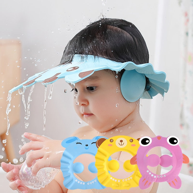 Adjustable Baby Shower Hat Toddler Kids Shampoo Bathing Shower Cap Wash Hair Shield Newborns Shower Accessories Baby Care