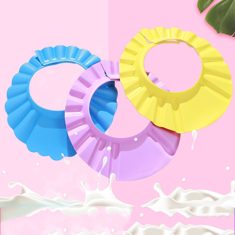 Baby Shower Soft Cap Adjustable Hair Wash Hat for Kids Ear Protection Safe Children Shampoo Bathing Shower Protect Head Cover