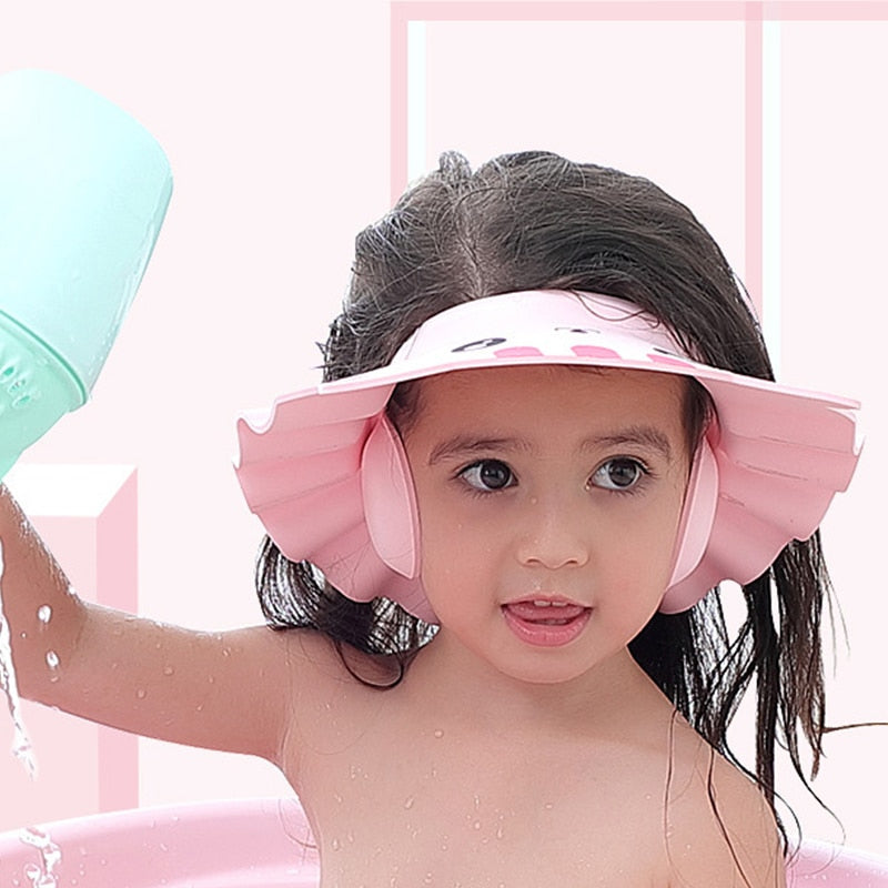 Baby Shower Cap Adjustable Hair Wash Hat for Newborn Infant Ear Protection Safe Children Kids Shampoo Shield Bath Head Cover