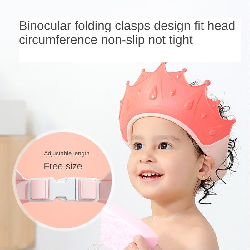 Newborn Baby Shower Cap Adjustable Hair Wash Hat for Infant Ear Protection Safe Children Kids Shampoo Shield Bath Head Cover